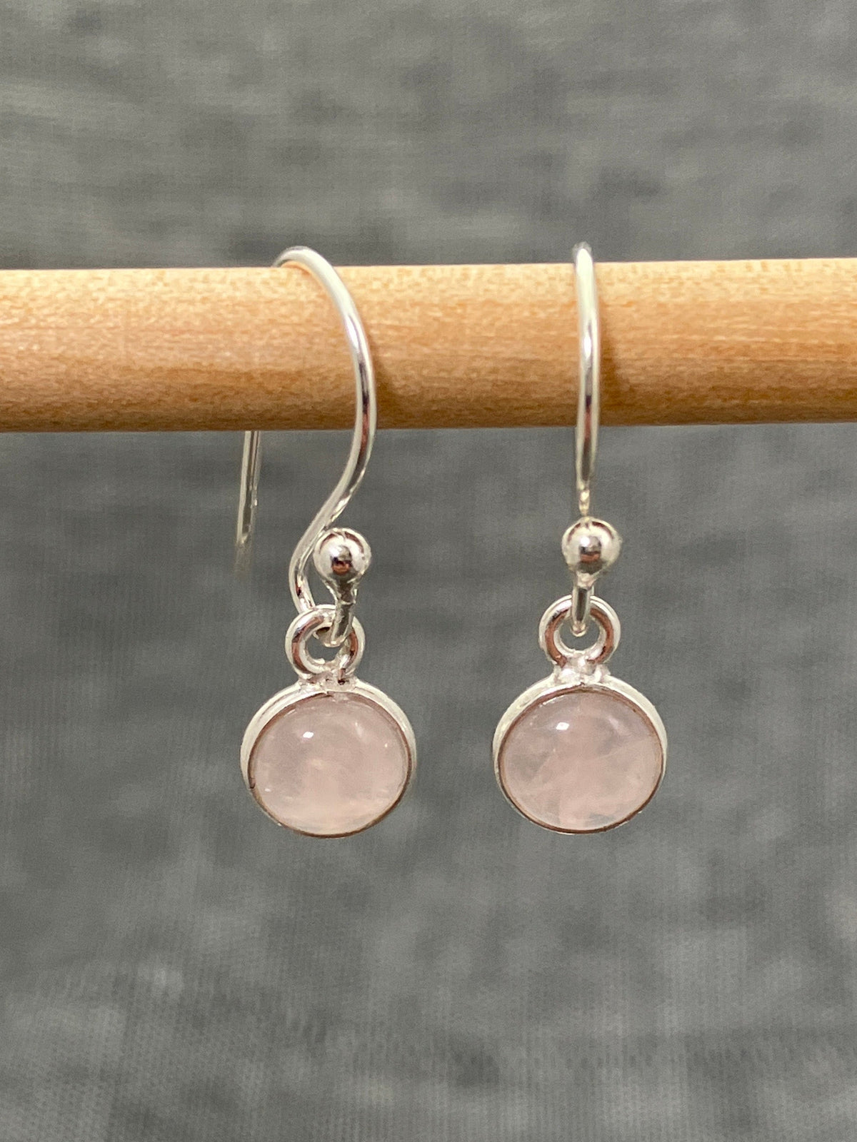 Rose Quartz Little Round Earrings