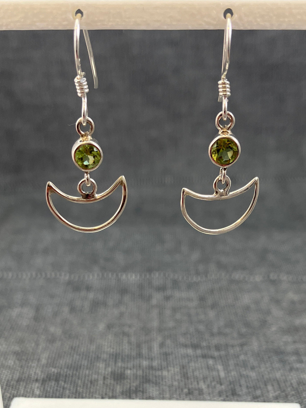 Peridot Moon Earrings
