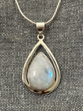 Moonstone Larger Framed Pear Pendant