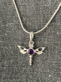Amethyst Dragonfly Pendant