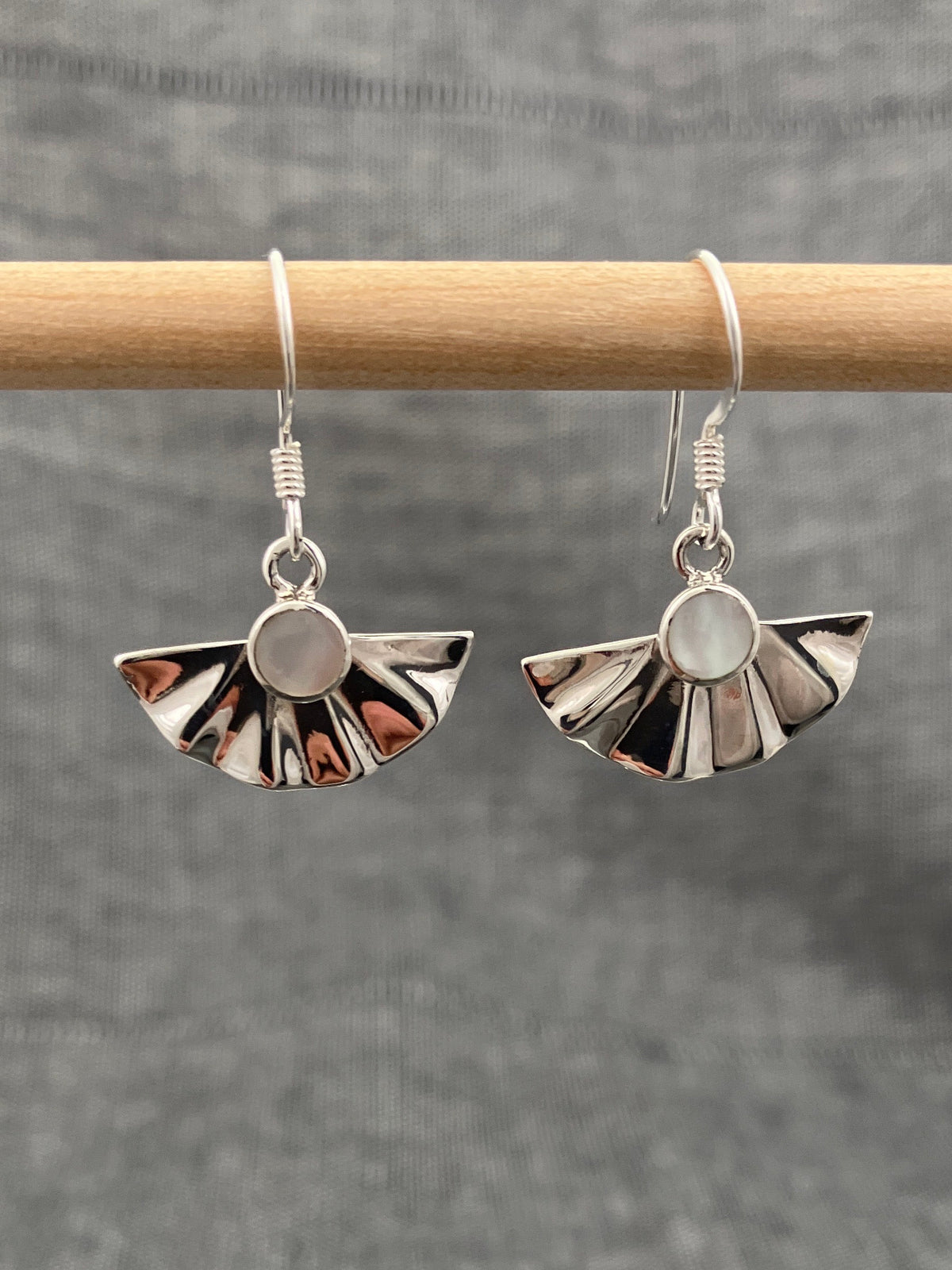 Mother Of Pearl Fan Earrings