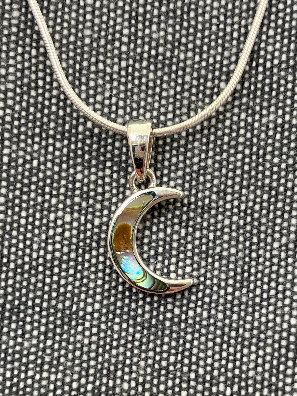 Paua Shell Little Moon Pendant
