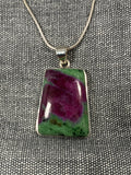 Ruby Zoisite Wedge Pendant