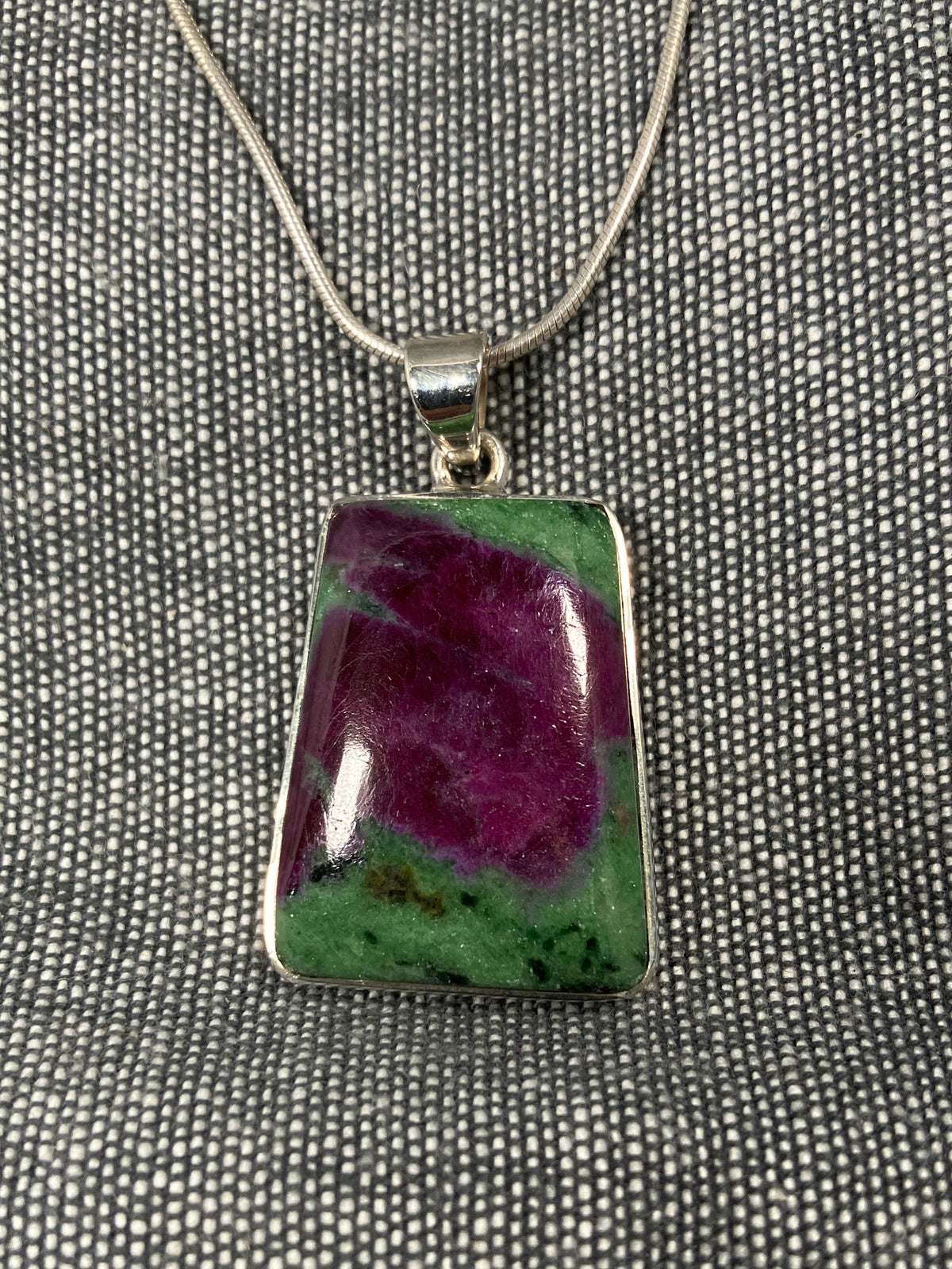 Ruby Zoisite Wedge Pendant