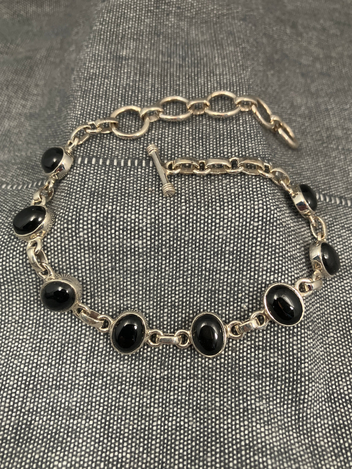 Black Onyx Ovals Bracelet