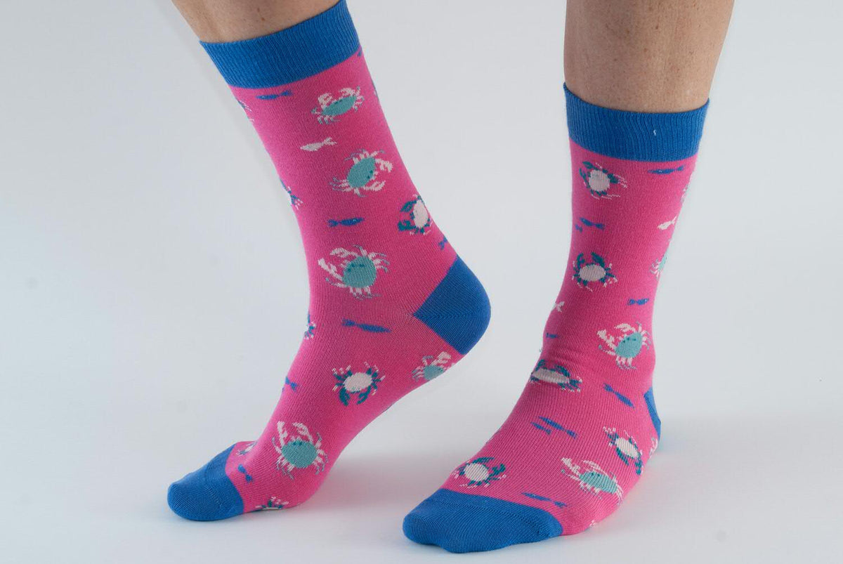 Pink Crabs Bamboo Socks