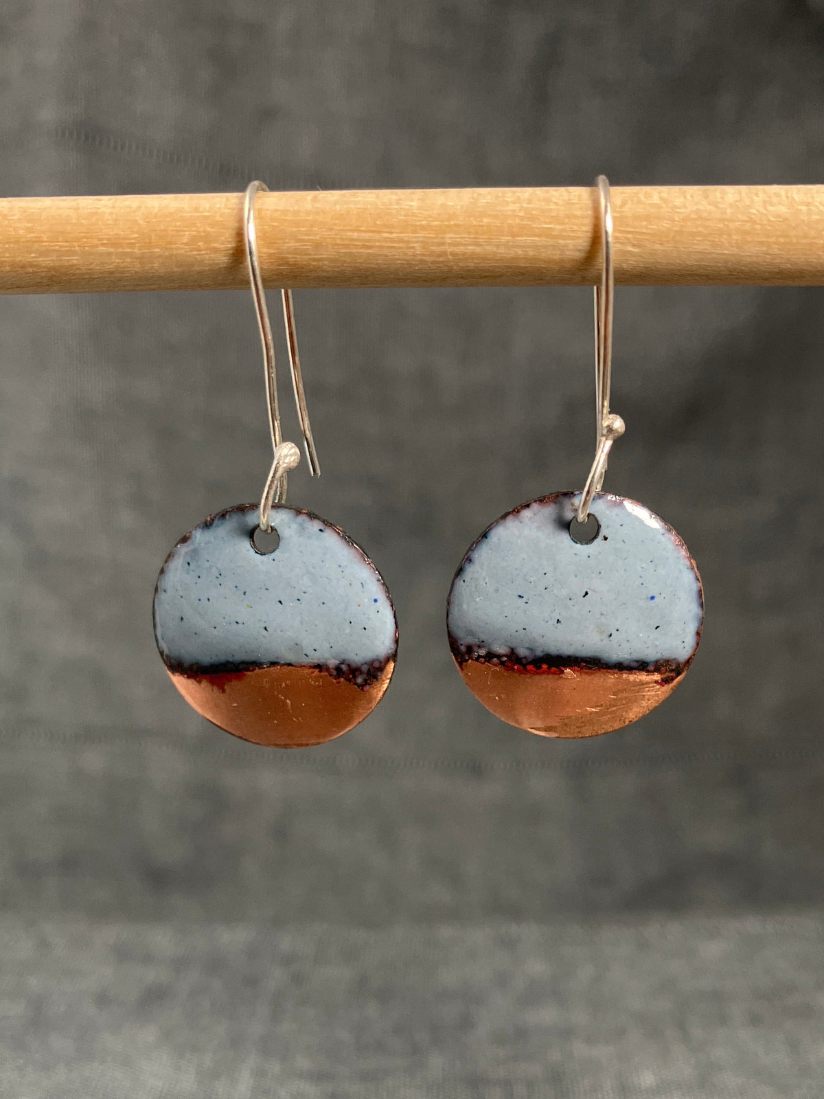 Copper Tip Grey Earrings