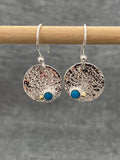 Turquoise Textured Disc Earring