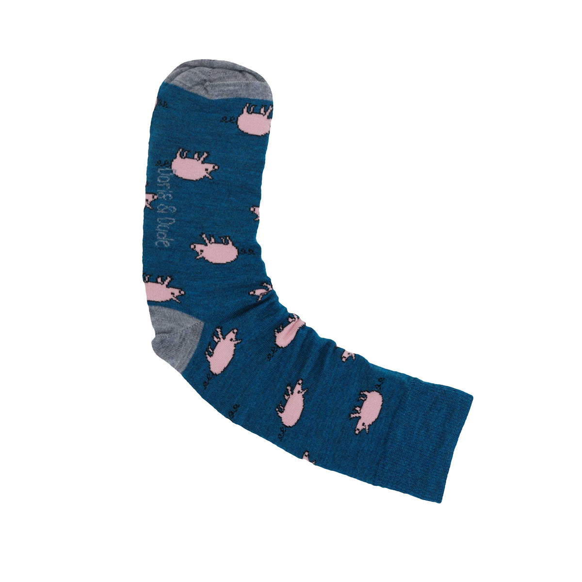 Teal Pigs Merino Ladies Socks