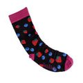 Womens Black Strawberry Bamboo Socks