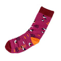 Womens Burgundy Puffin Bamboo Socks