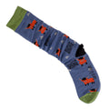 Womens Navy Highland Cow Bamboo Long Socks