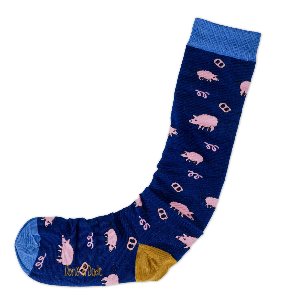 Womens Navy Pig Bamboo Long Socks