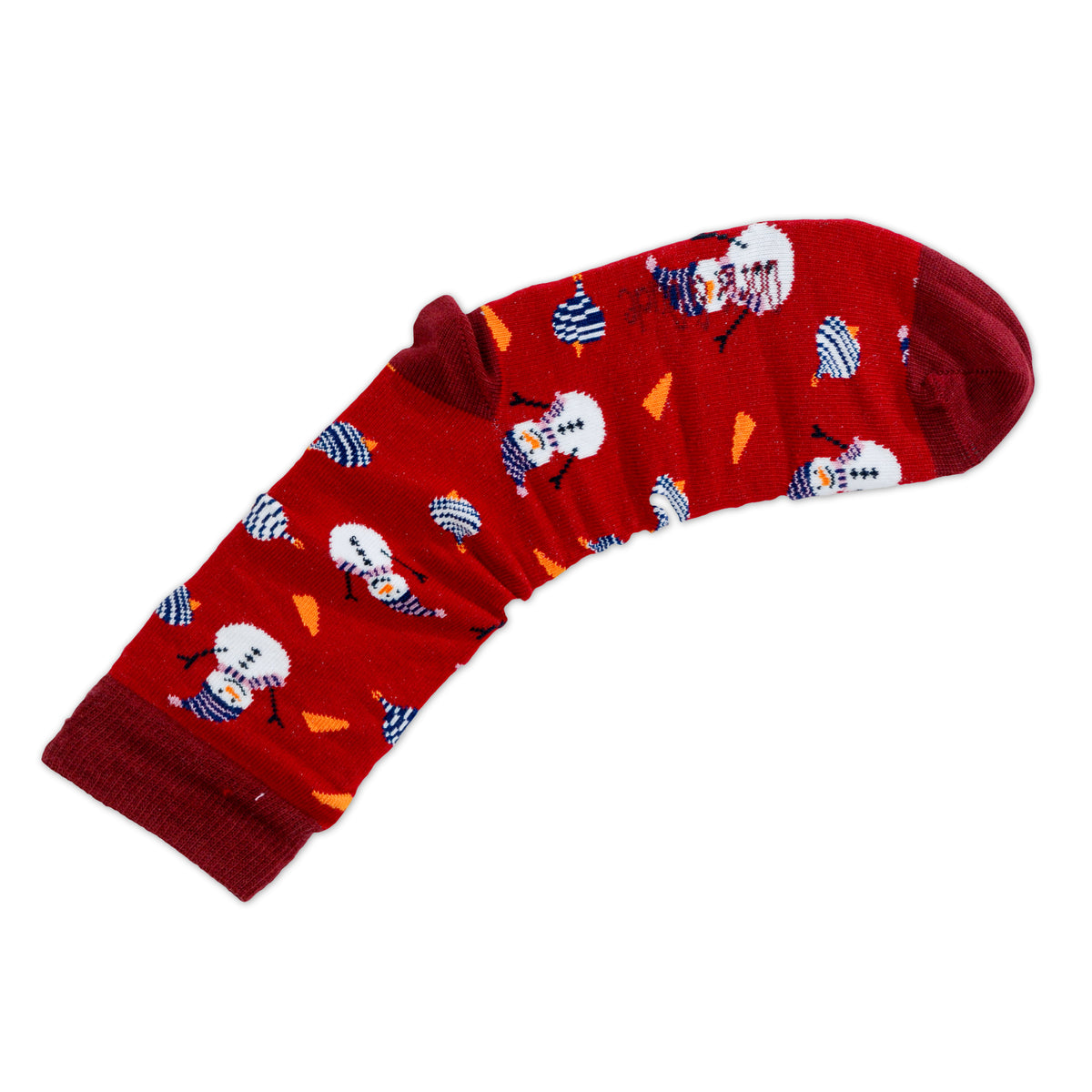 Mens Red Snowman Bamboo Socks