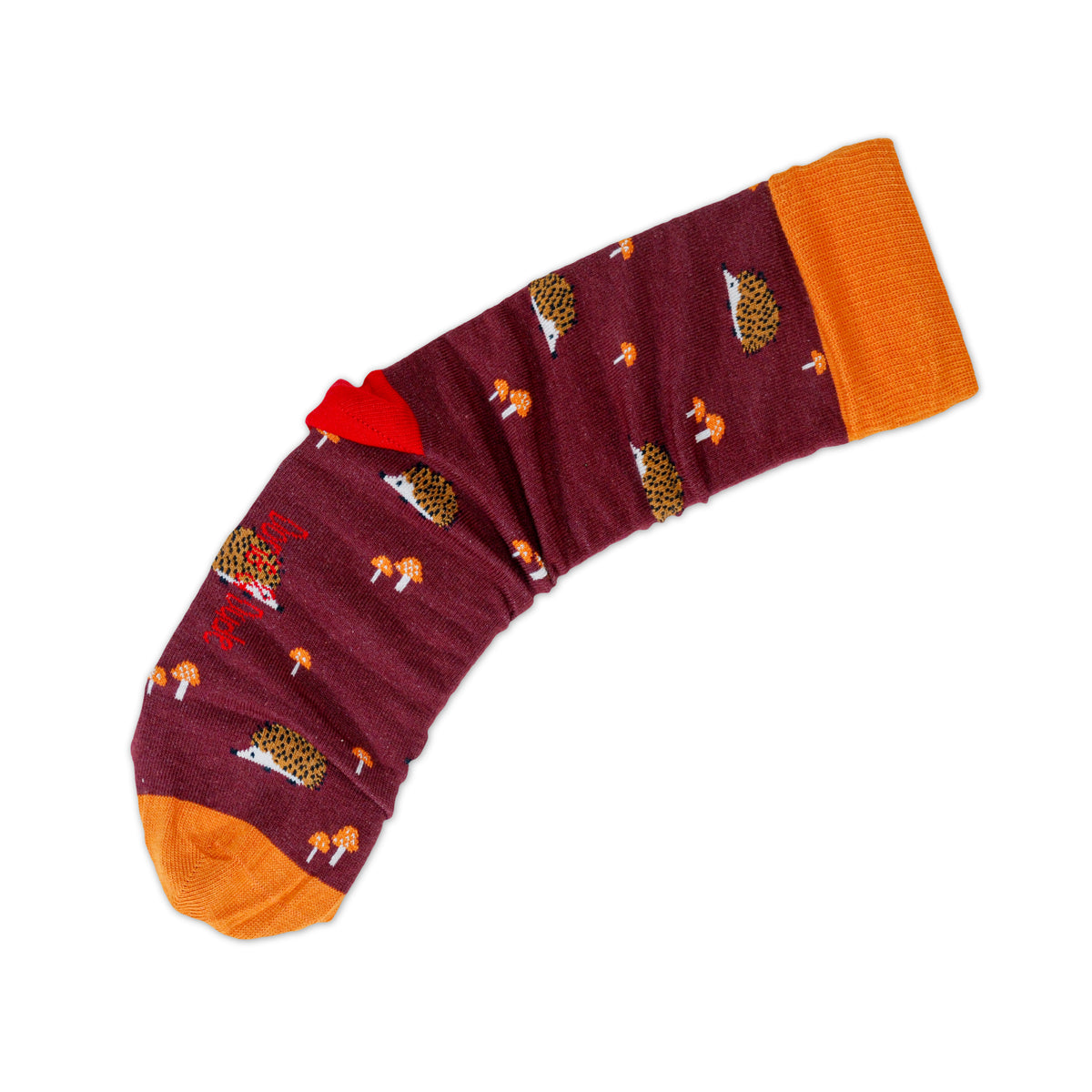 Mens Burgundy Hedgehog Bamboo Socks