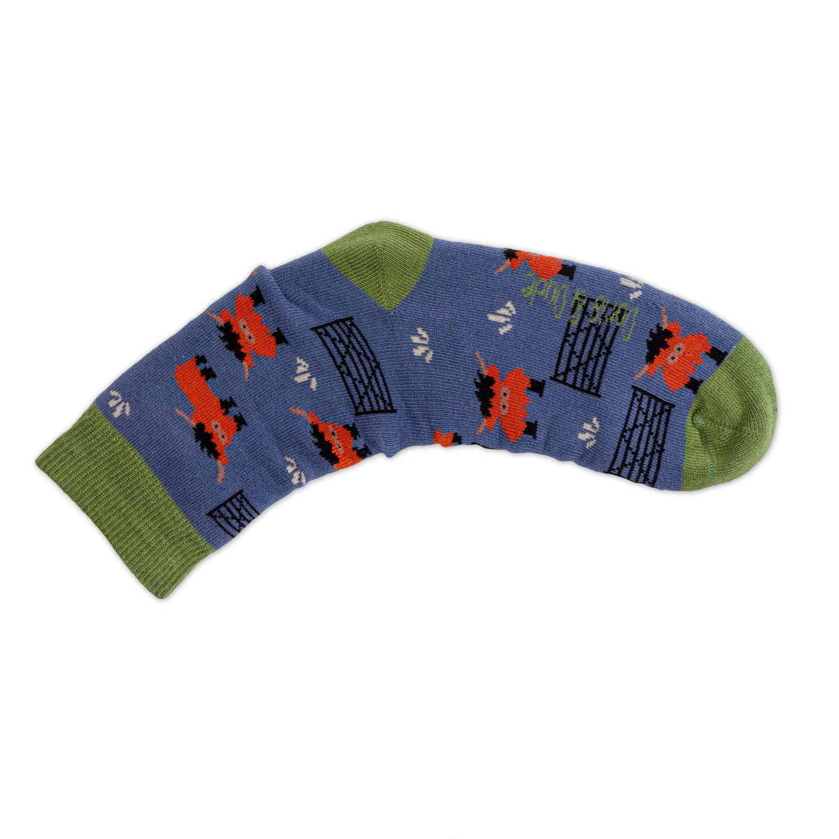 Mens Blue Highland Cow Bamboo Toastie Socks