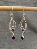 Amethyst Curved Bar Earrings