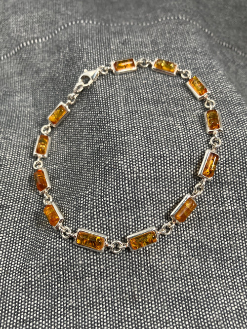Amber Framed Rectangles Bracelet
