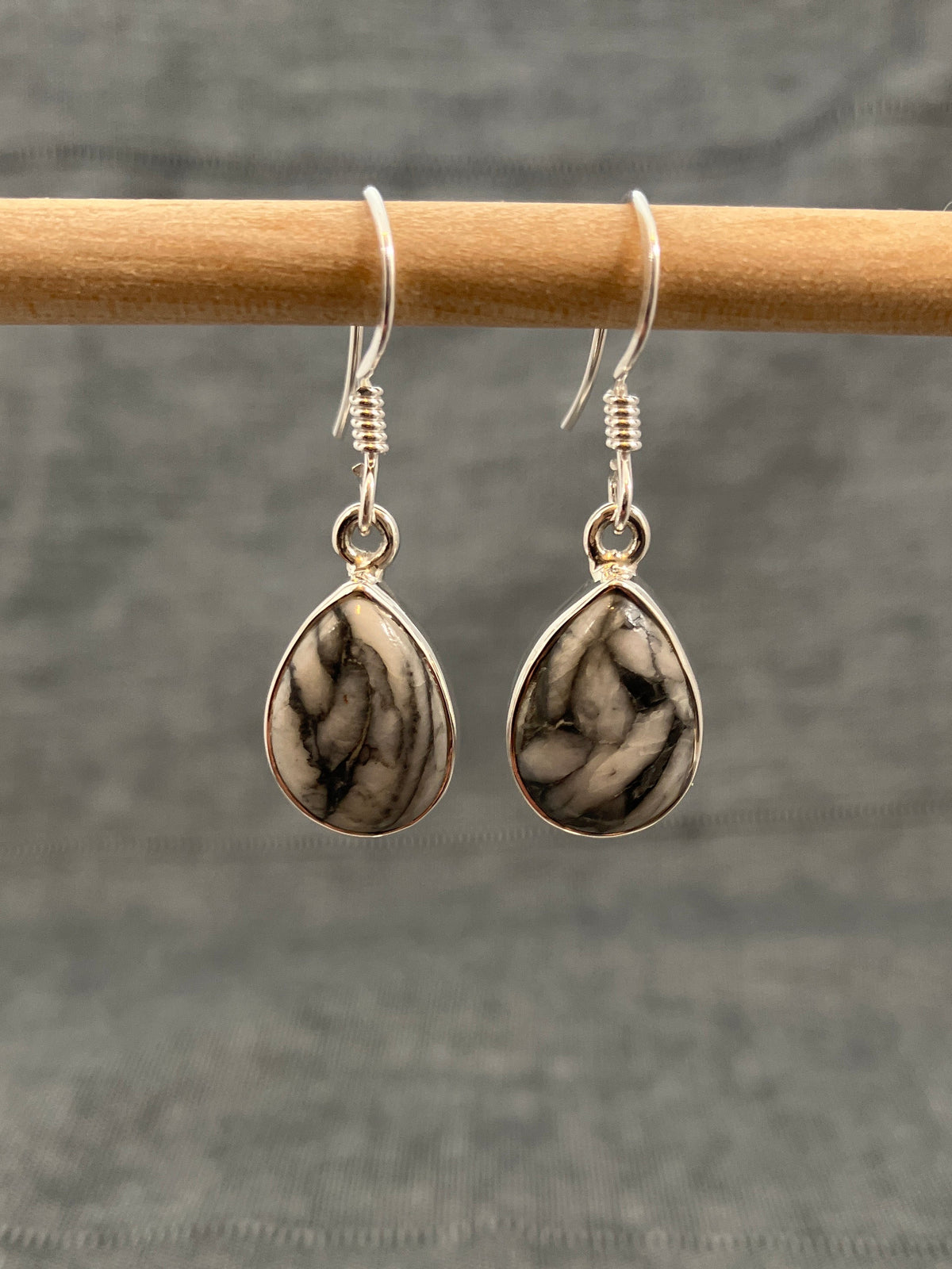 Pinolith Jasper Pear Earrings