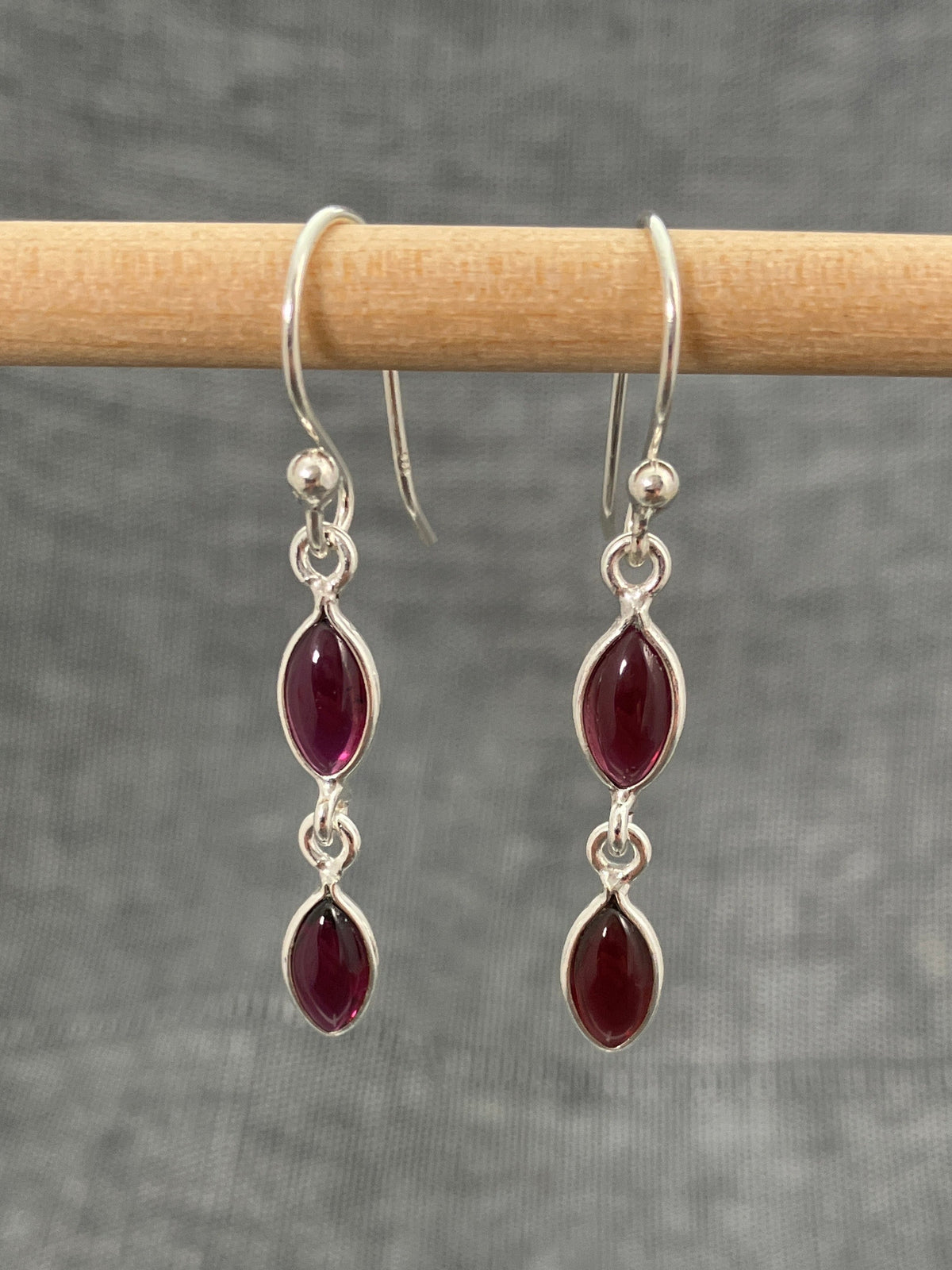 Garnet Double Pip Earring