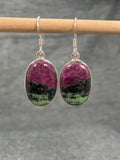 Ruby Zoisite Large Oval Earrings