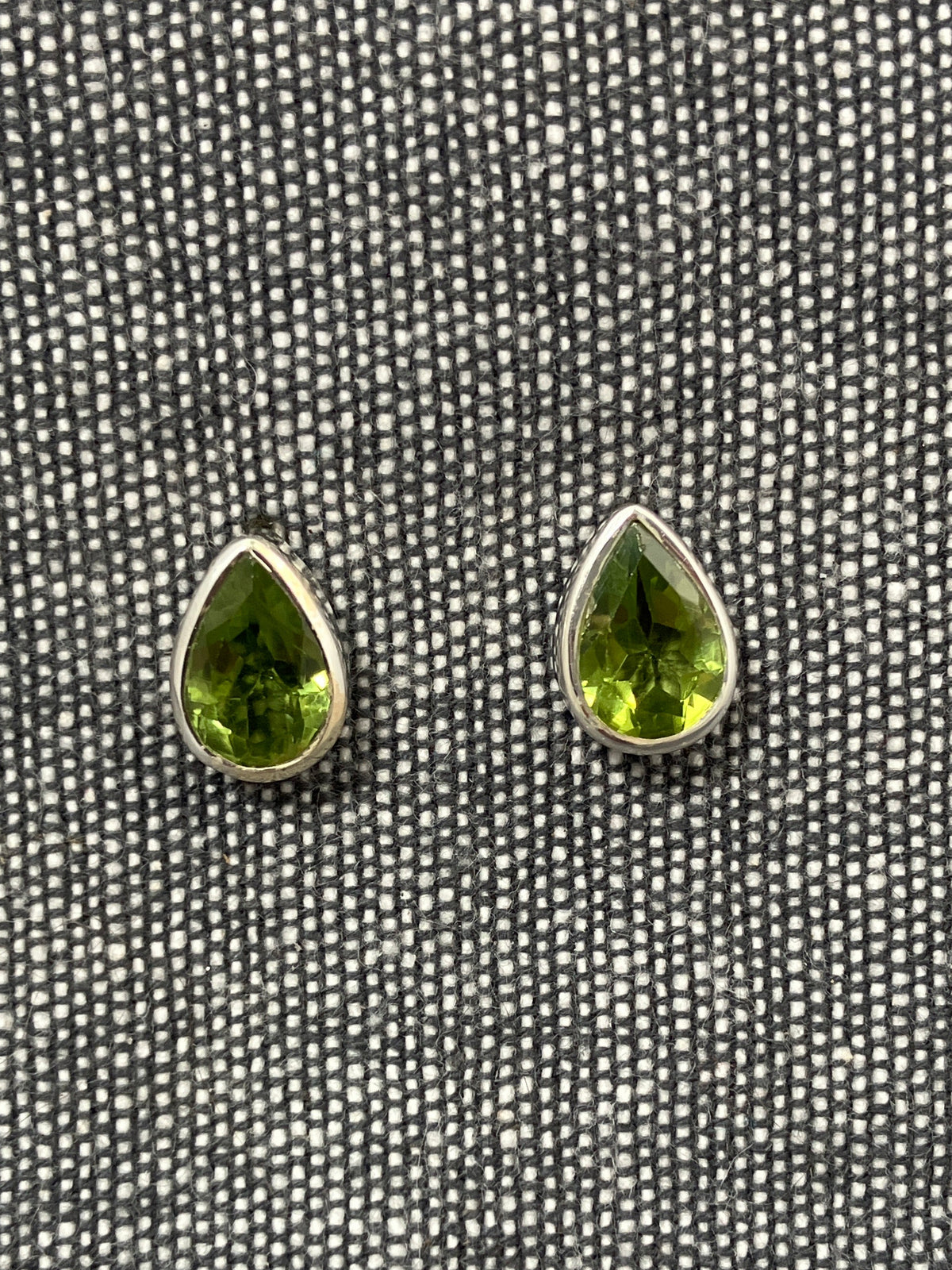 Peridot Cut Pear Studs