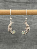 Opal Moon Earring
