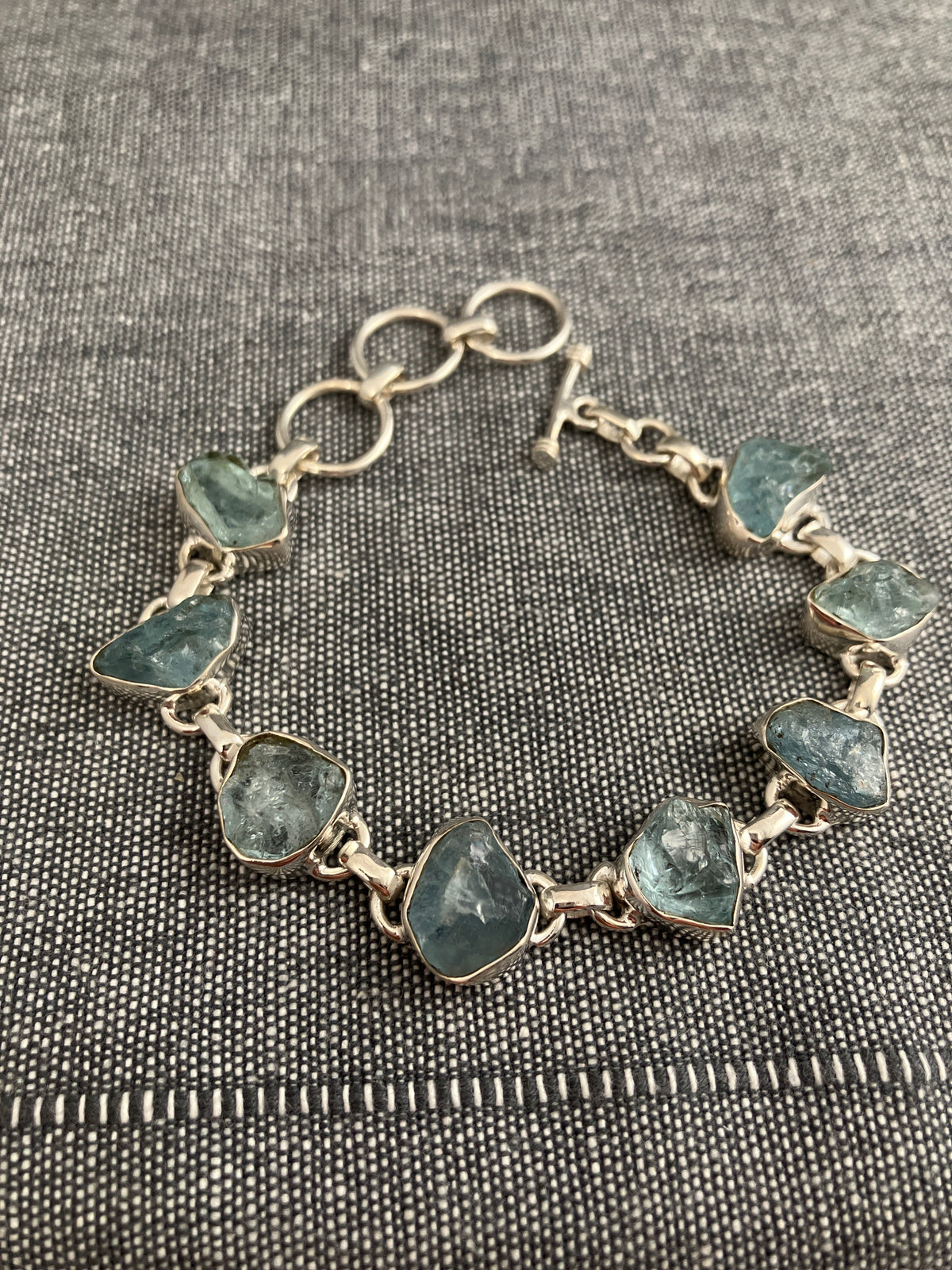 Aquamarine Uncut Stones Bracelet