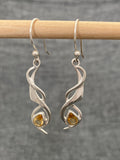 Citrine Cut Twist Earrings