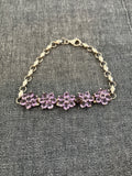 Amethyst Flower Cluster Bracelet
