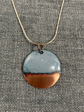 Grey Copper Tip Disc Pendant