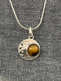 Tigers Eye Starry Moon Pendant