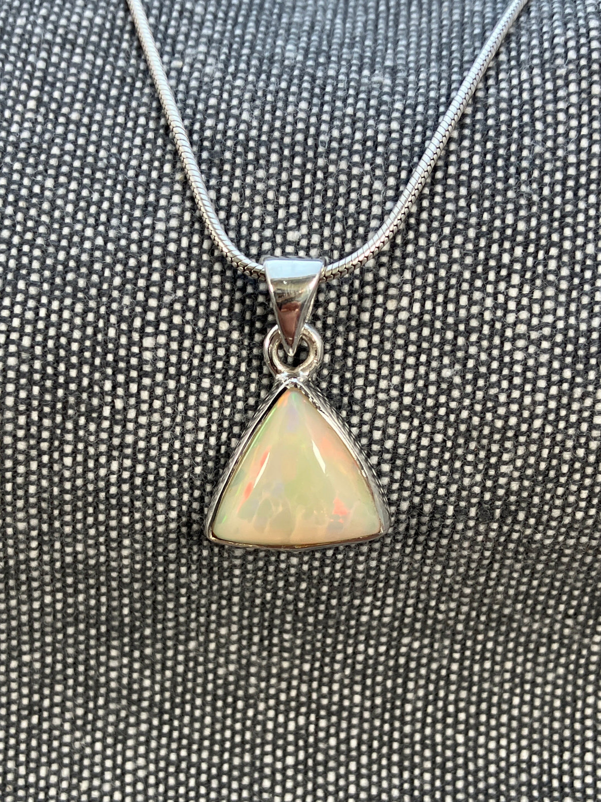 Ethiopian Opal Triangle Pendant