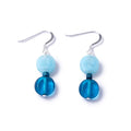 Blue Glass Beaded Earrings -Blue