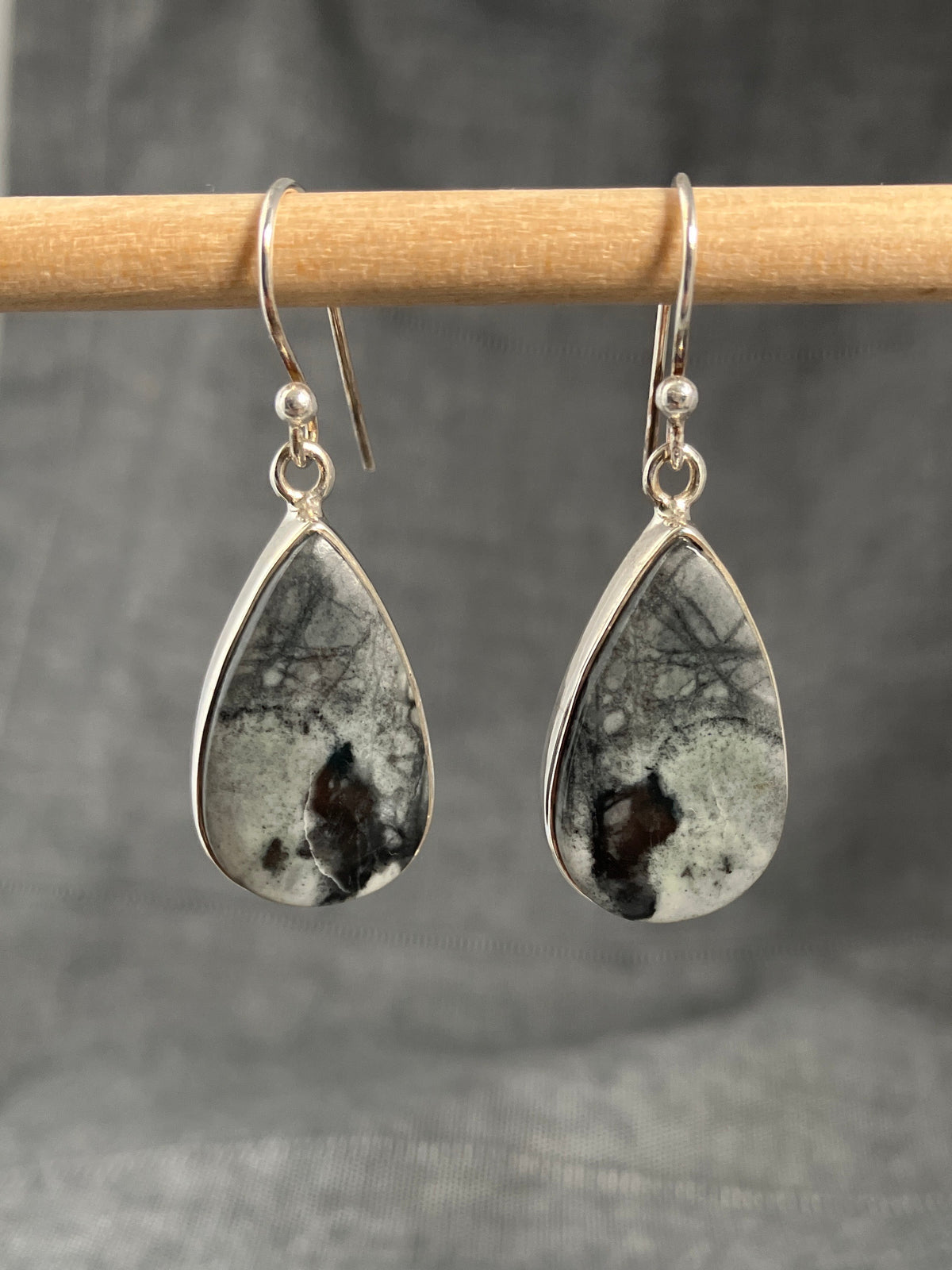 Pinolith Jasper Pear Earrings