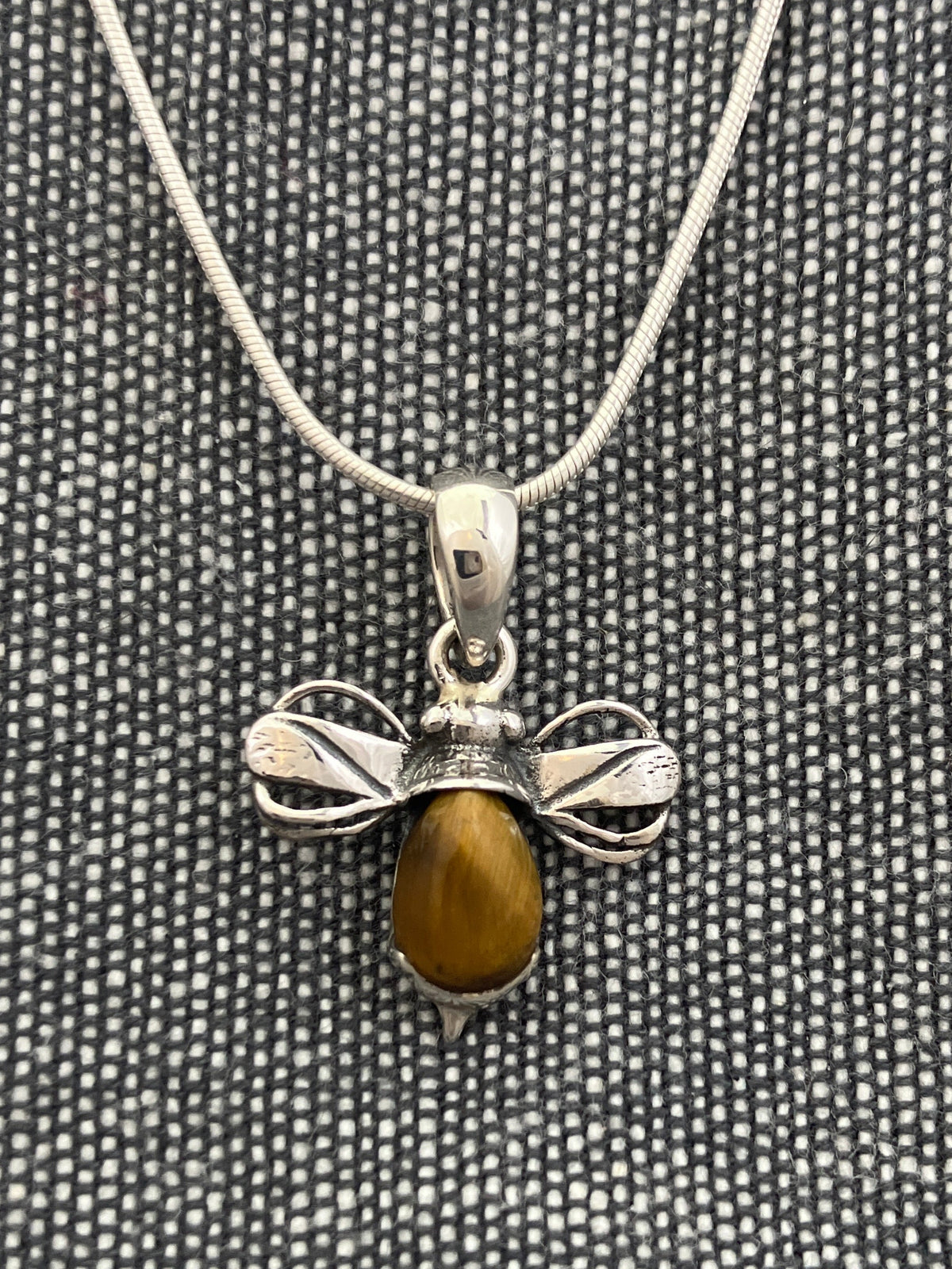 Tigers Eye Bee Pendant