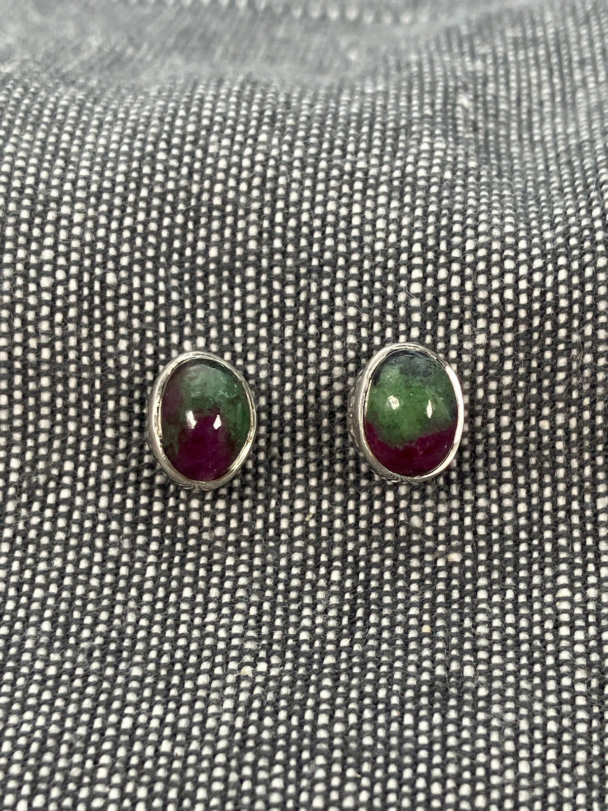 Ruby Zoisite Oval Studs