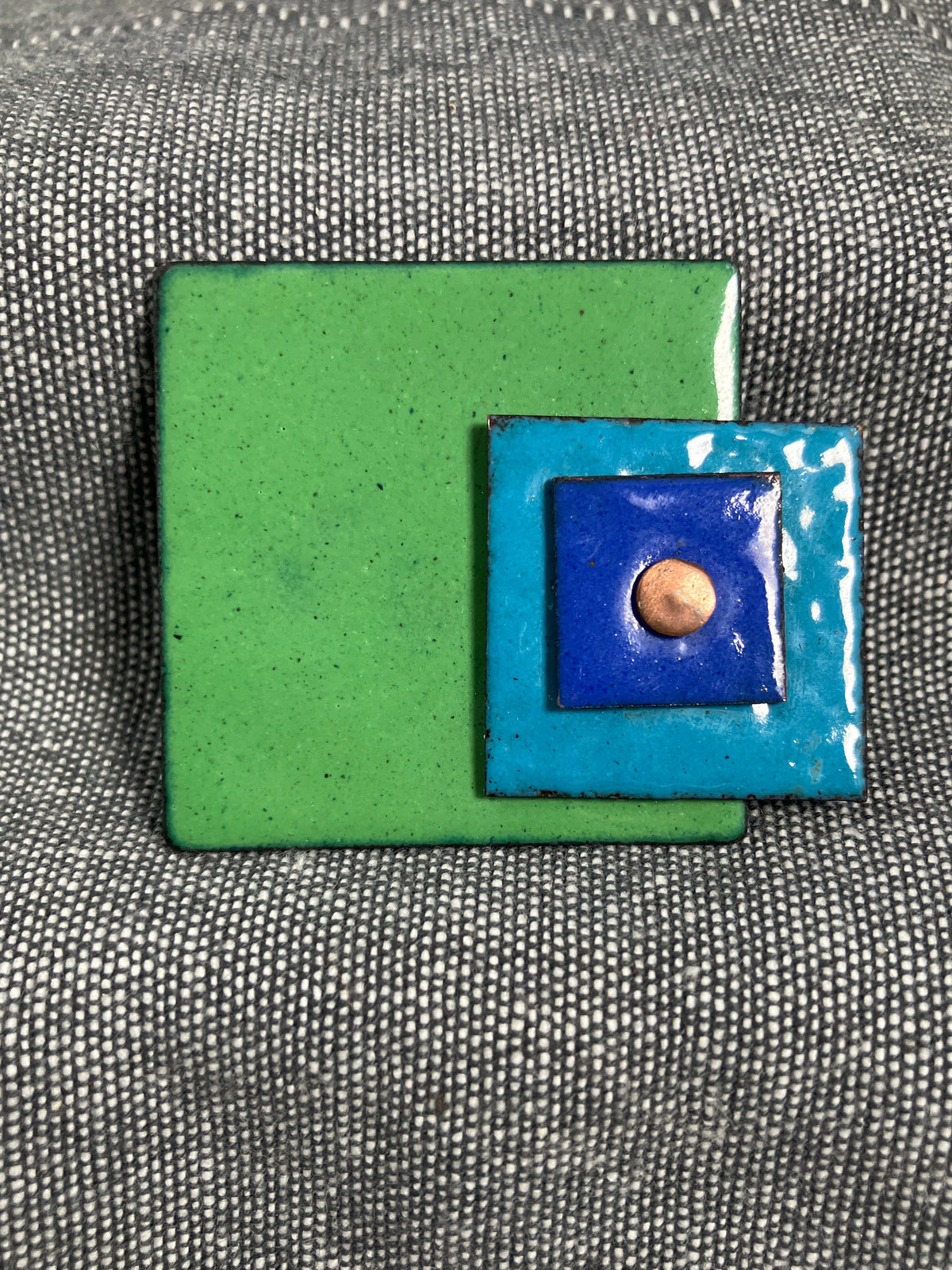 Green And Blue Squares Brooch