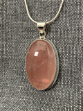 Rose Quartz Bevelled Oval Pendant