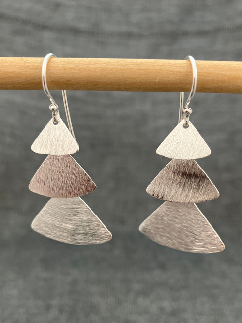Brushed Fan Cascade Earrings