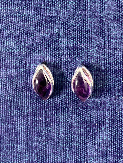 Amethyst Parting Stone Studs