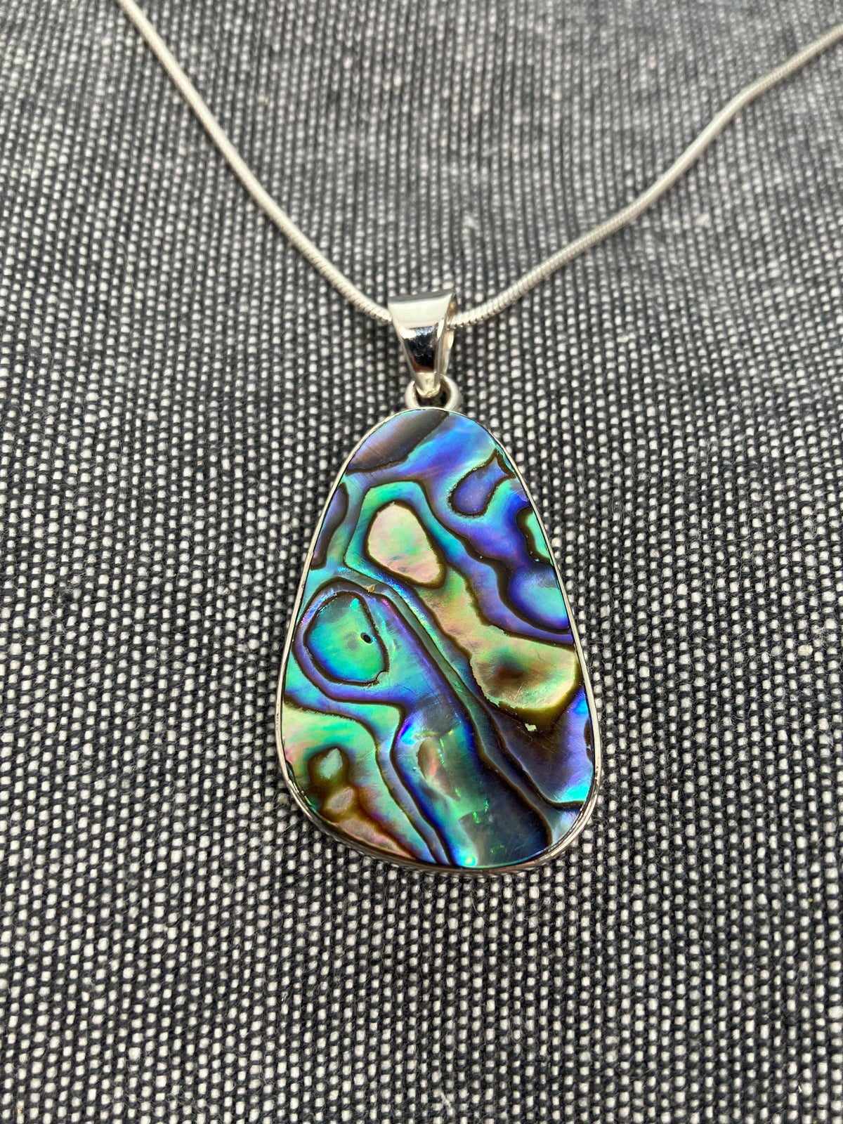 Paua Shell Wonky Triangle Pendant