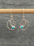 Turquoise Curly Leaf Earrings