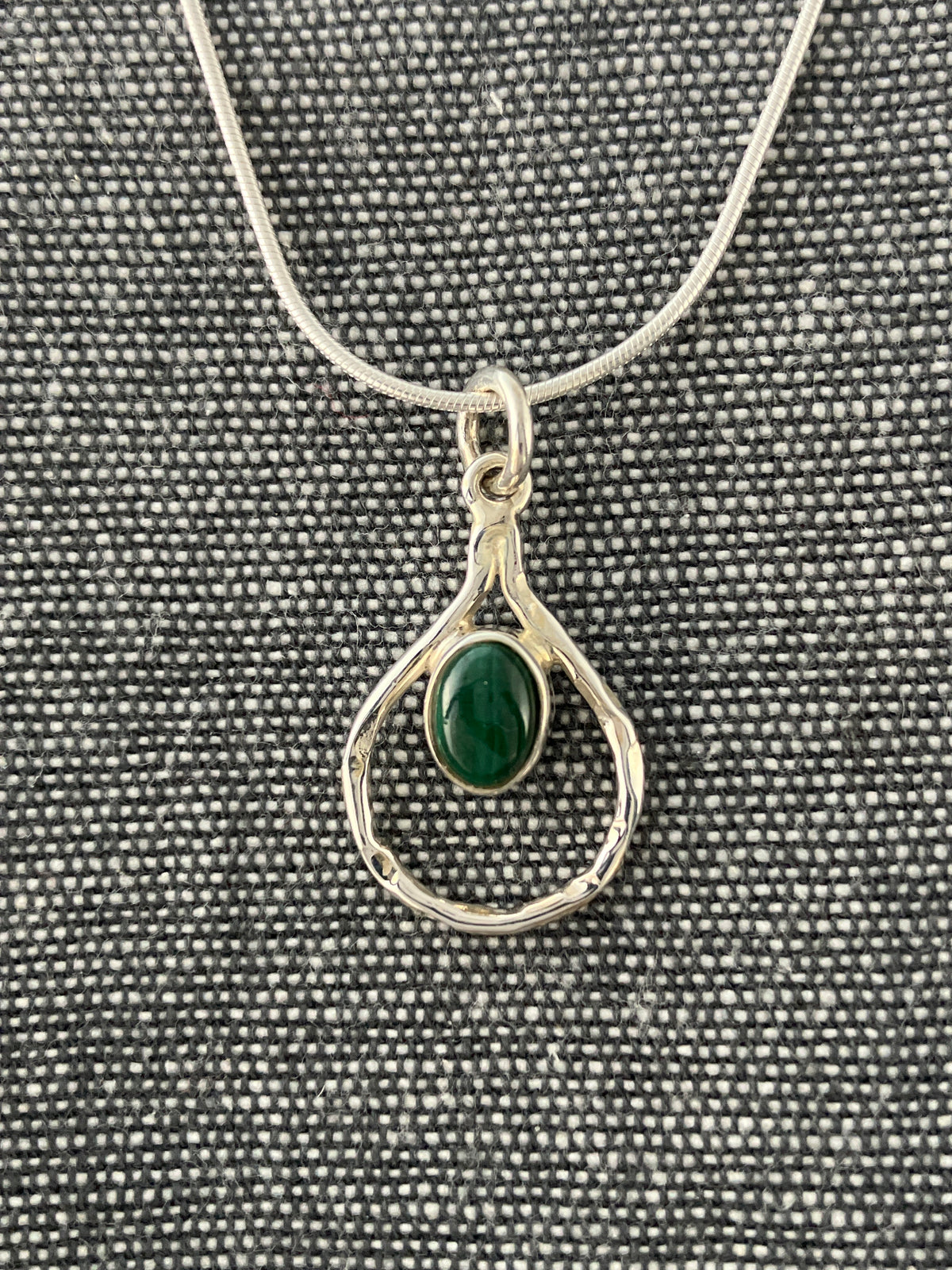 Malachite Oval In Loop Pendant