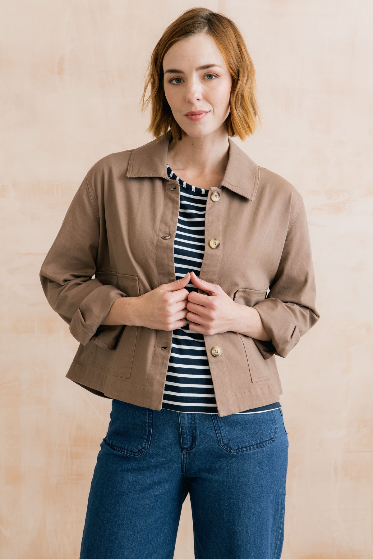 Effie Stretch Cotton Twill Jacket Mocha