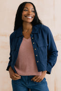 Grasslands Linen Blend Jacket Navy