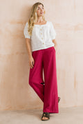 Grace Trousers Linen Boysenberry