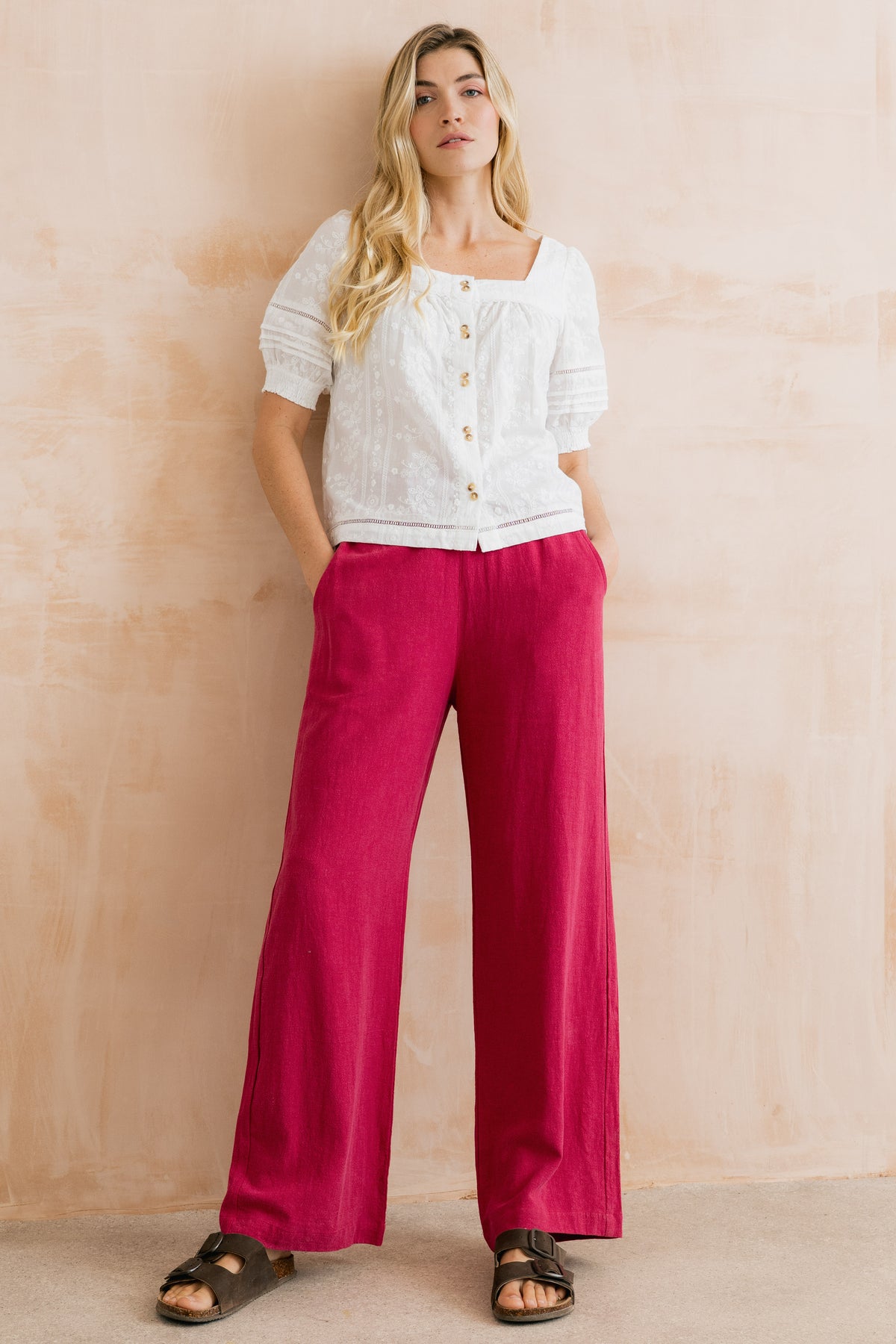 Grace Trousers Linen Boysenberry