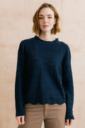 Rosie Pointelle Detail Jumper Navy