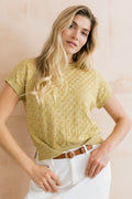 Lola Pointelle Knit Top Lime